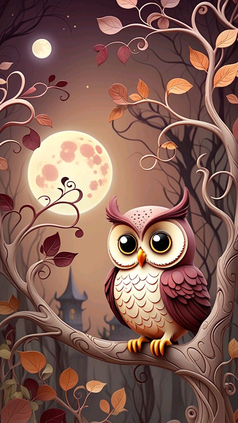 adorable owl wallpaper designs