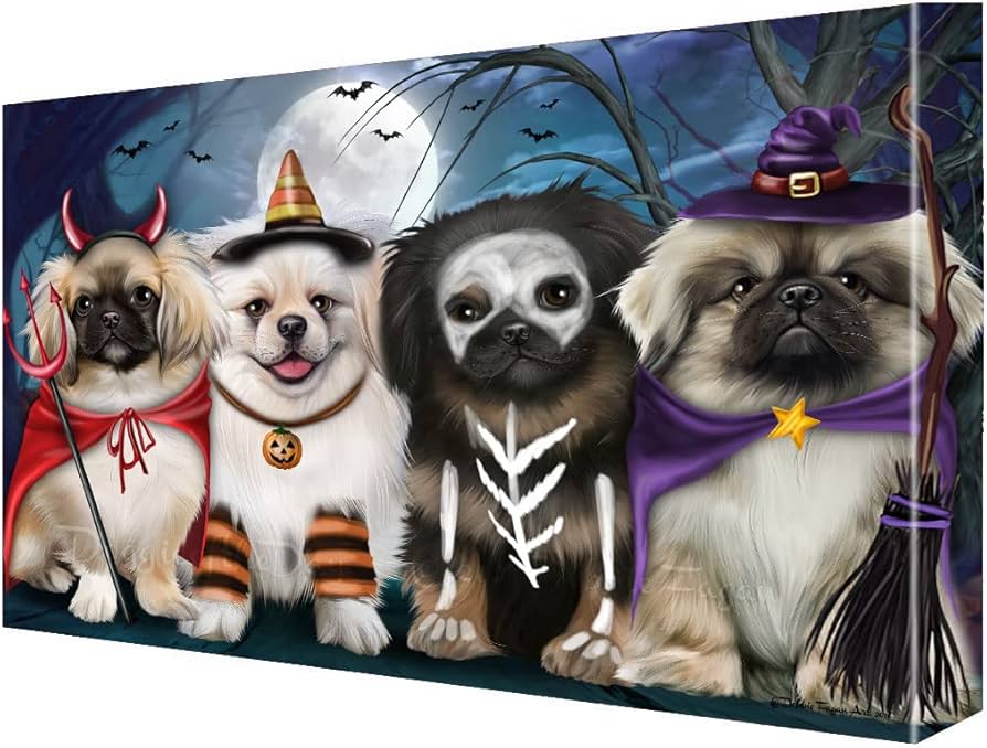 adorable Pekingese backgrounds for Halloween