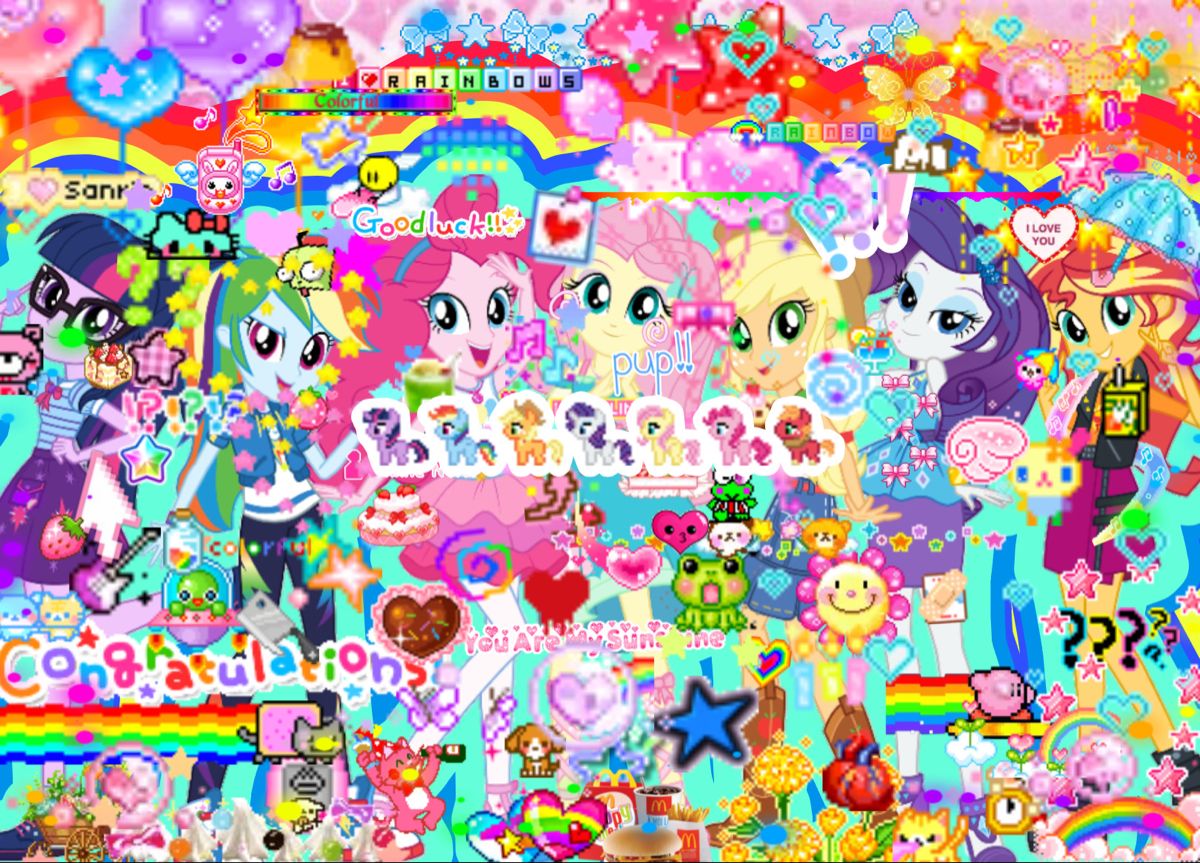 colorful cute kidcore wallpaper designs.