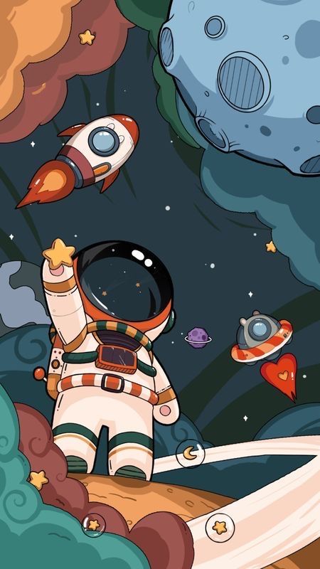 cute astronaut illustrations for backgrounds