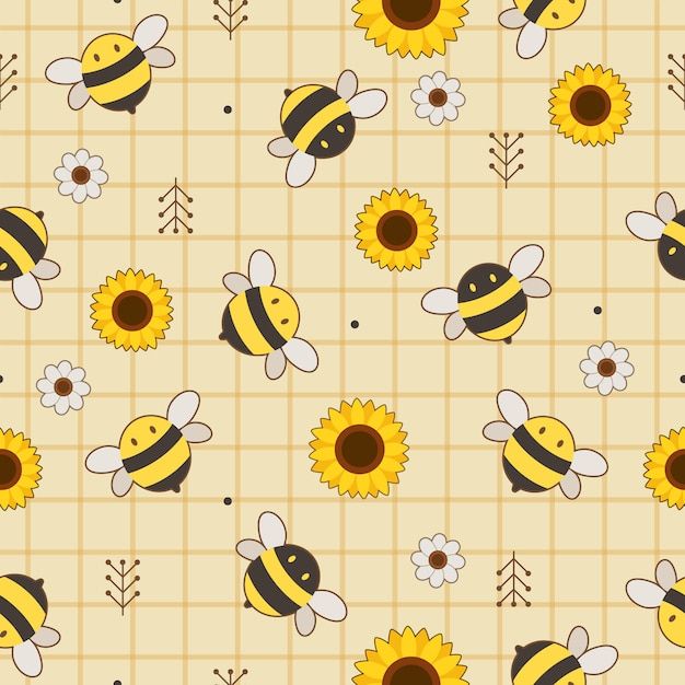 cute bee patterns for devices