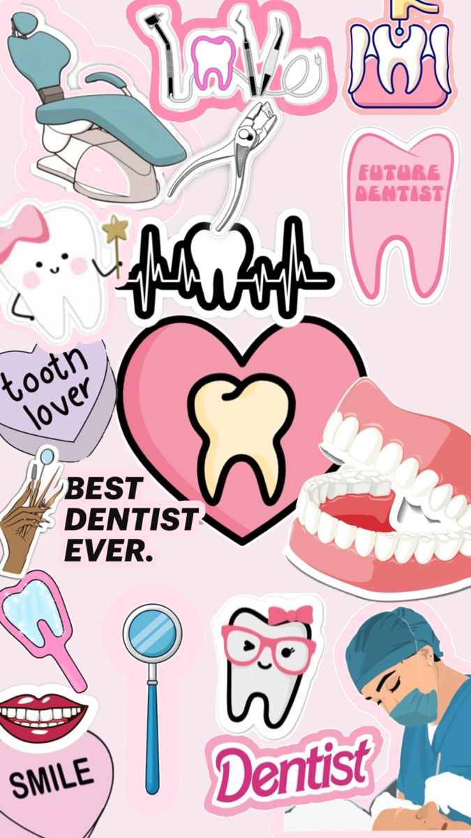 cute illustrations for dental hygiene wallpaper