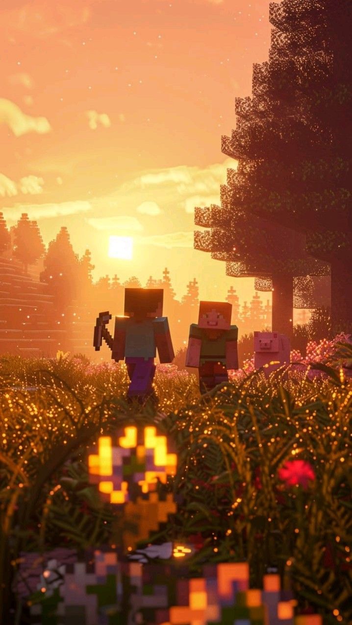 cute Minecraft backgrounds for social media