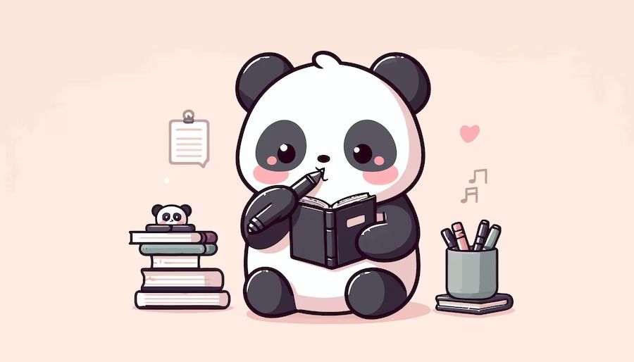 cute panda illustrations for screens