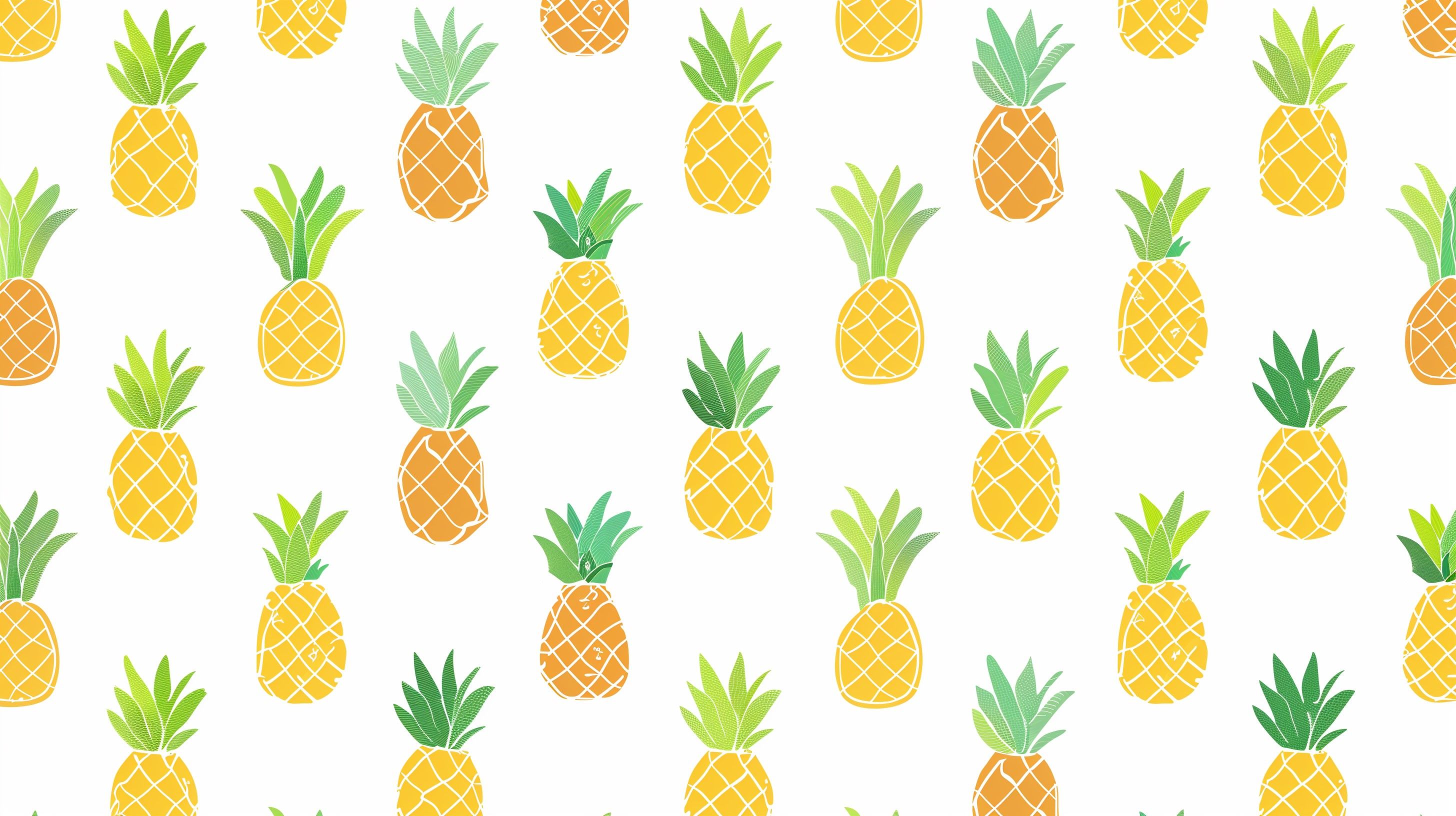 cute pineapple illustrations for screens