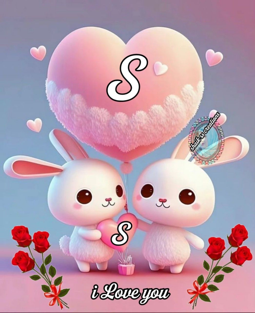 cute S letter in love wallpapers 0015