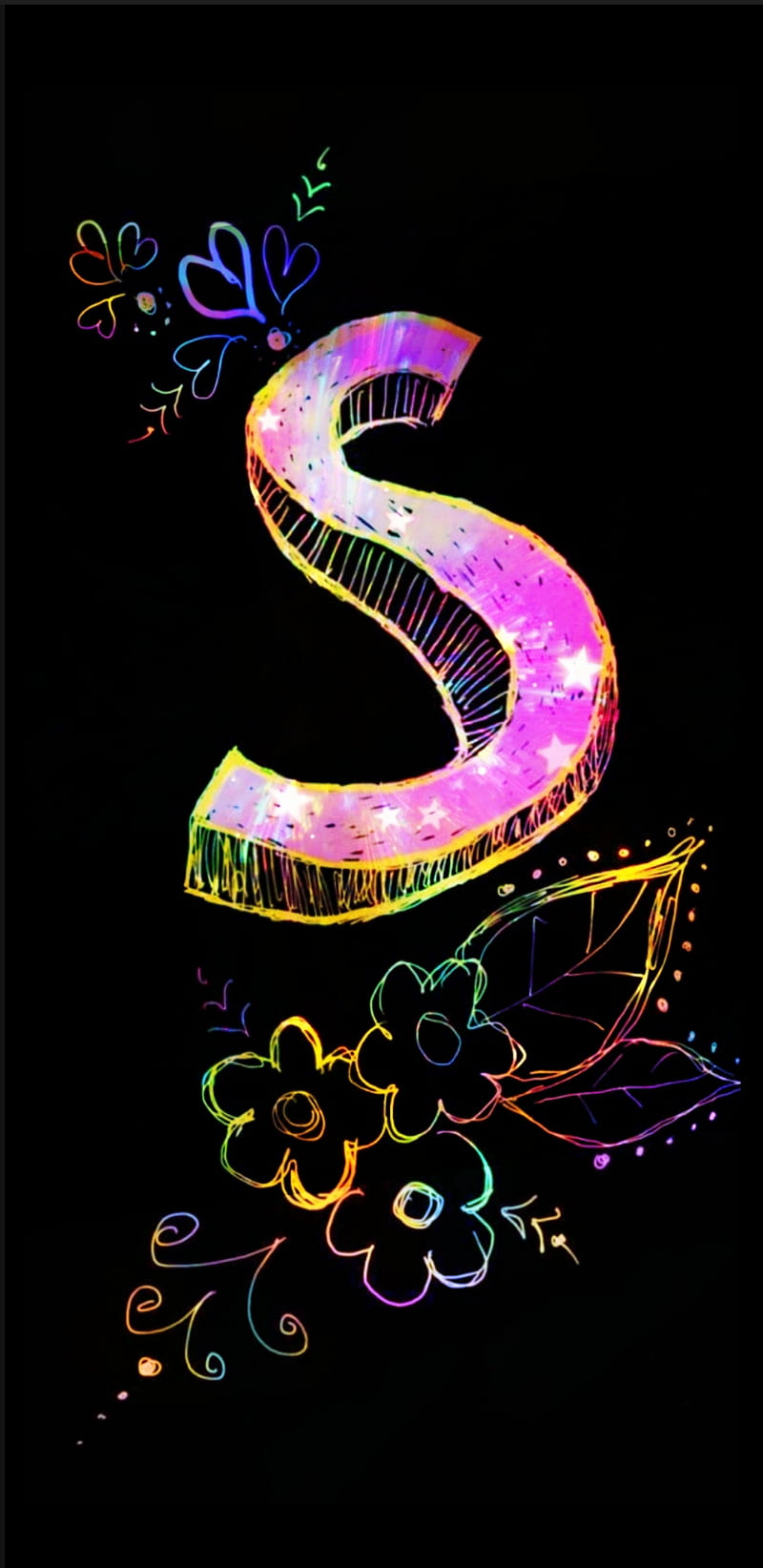 cute S letter in love wallpapers 0016