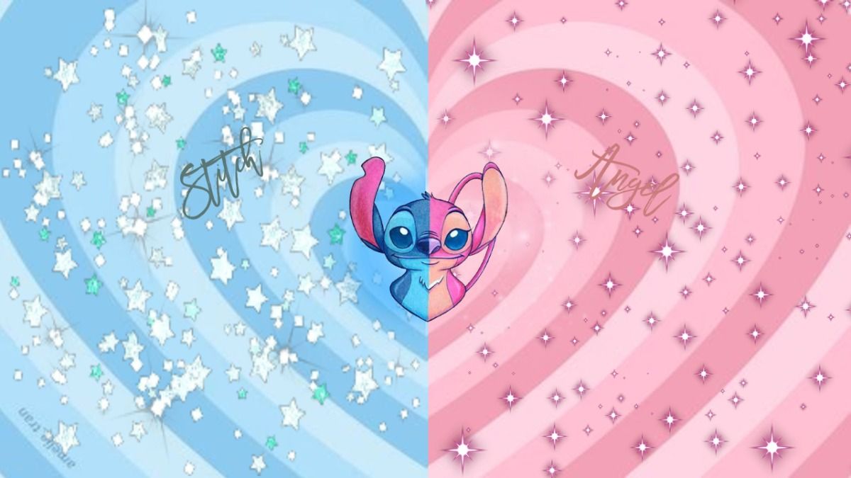 cute wallpapers Stitch and Angel 0009