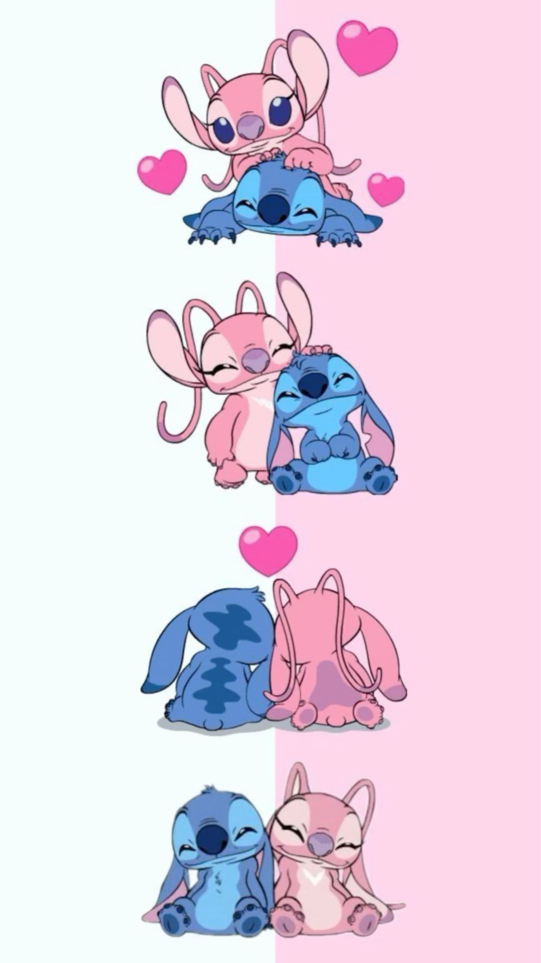 cute wallpapers Stitch and Angel 0012