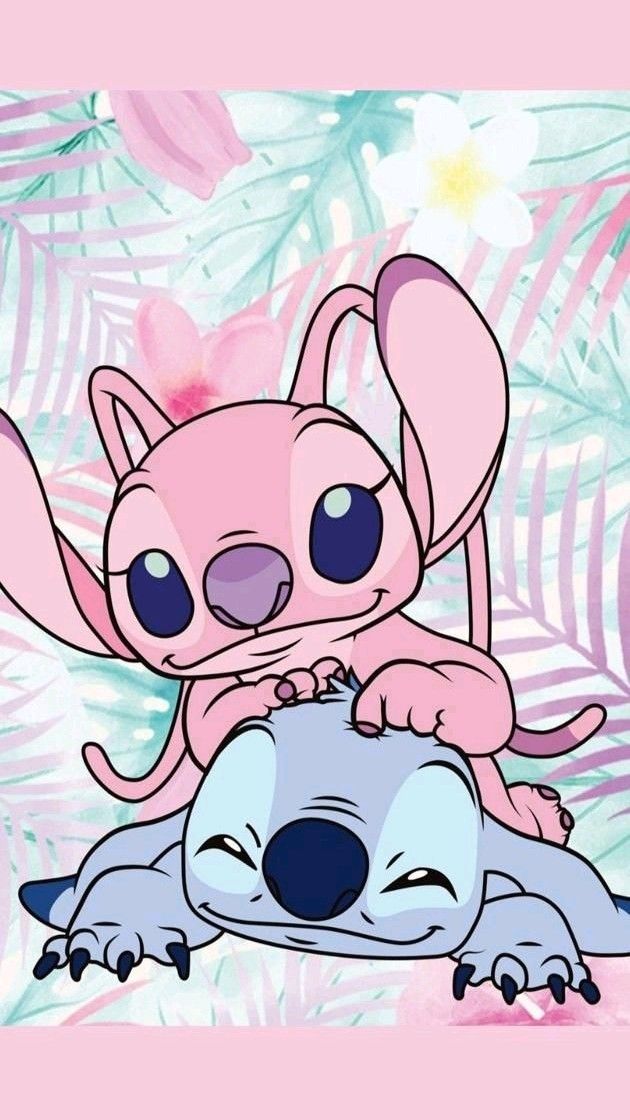 cute wallpapers Stitch and Angel 0016