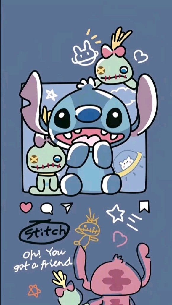 cute wallpapers Stitch and Angel 0025