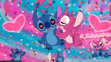 cute wallpapers Stitch and Angel 0026