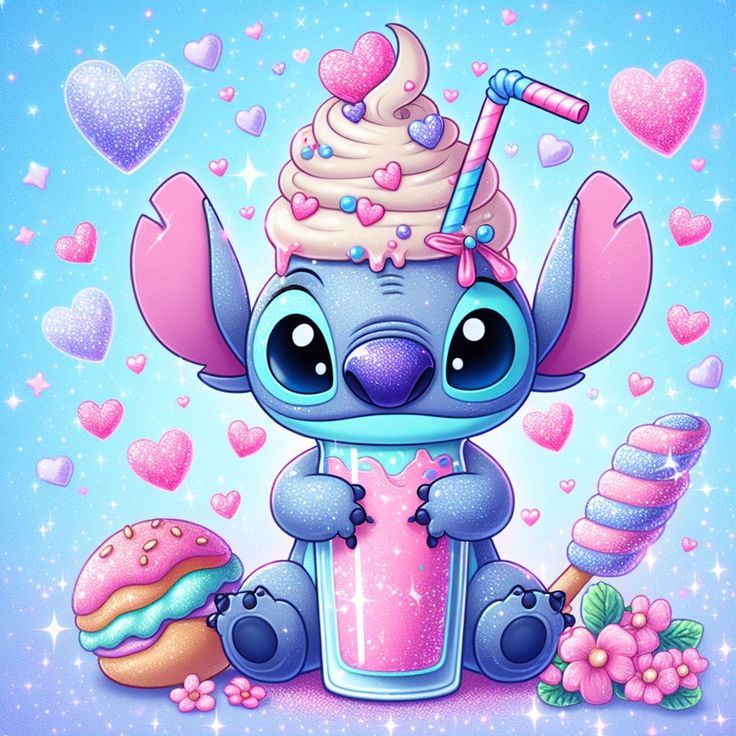 cute wallpapers Stitch and Angel 0035