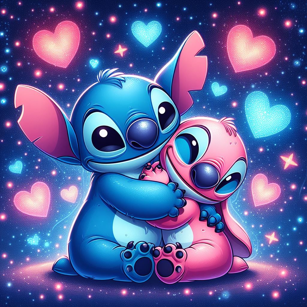 cute wallpapers Stitch and Angel 0038