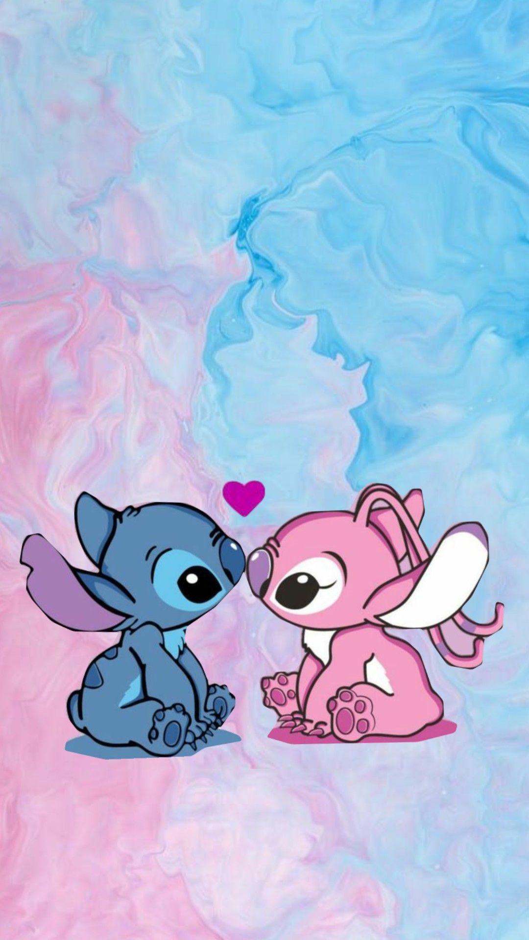 cute wallpapers Stitch and Angel 0041