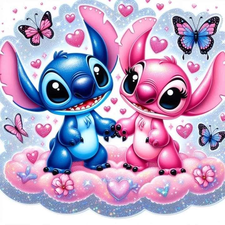 cute wallpapers Stitch and Angel 0042