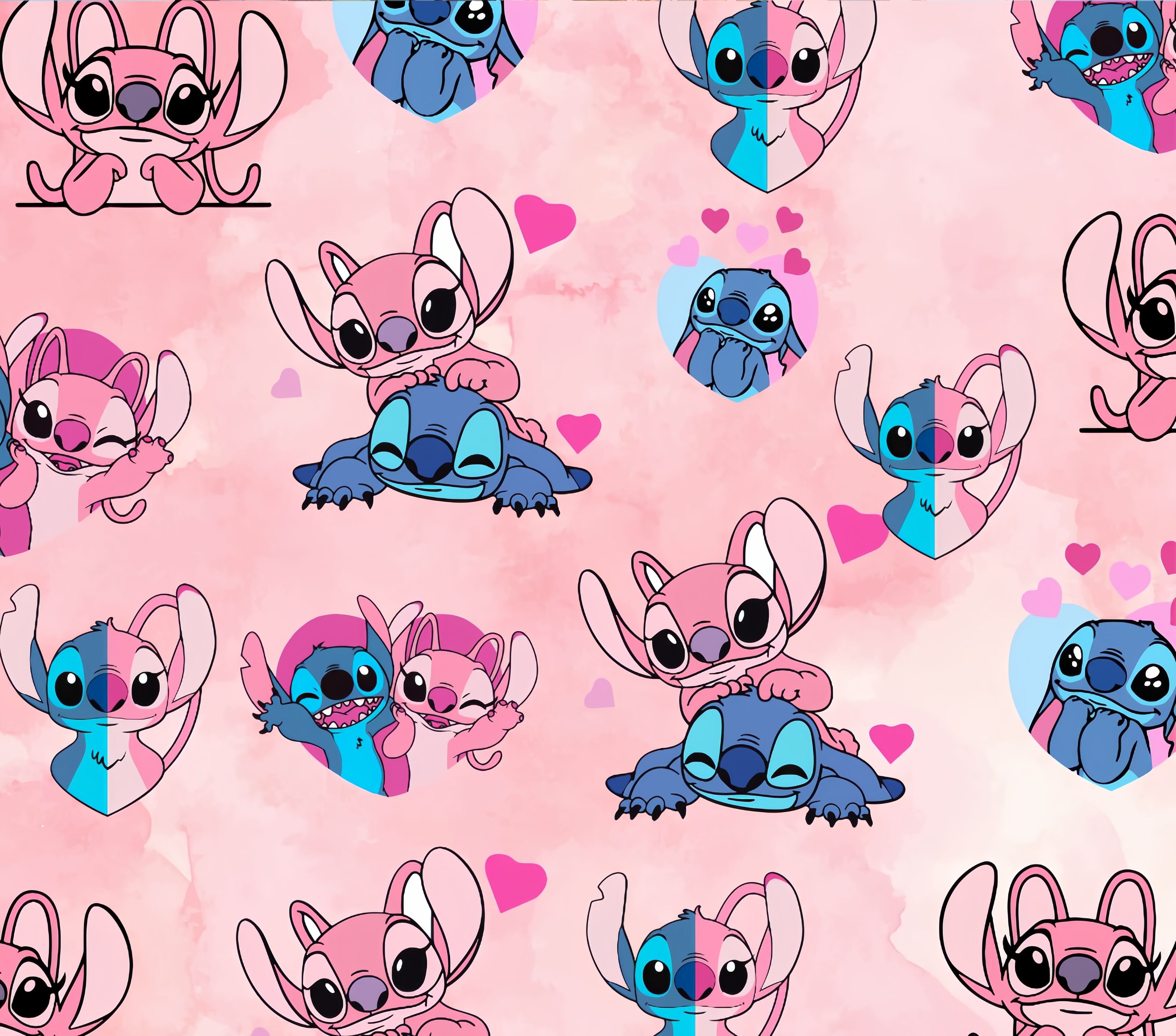 cute wallpapers Stitch and Angel 0045