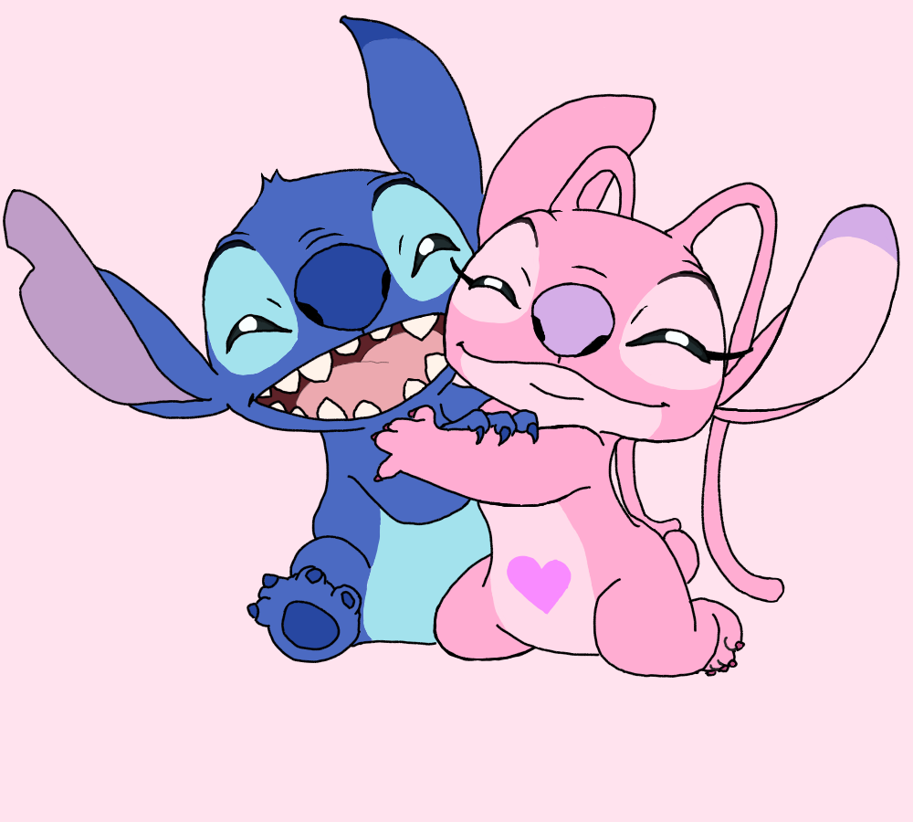 cute wallpapers Stitch and Angel 0046