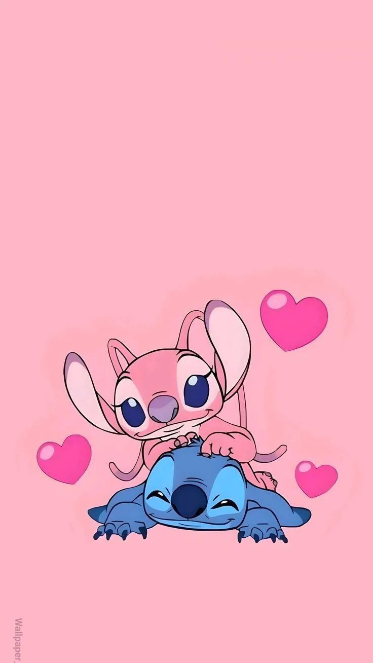 cute wallpapers Stitch and Angel 0048