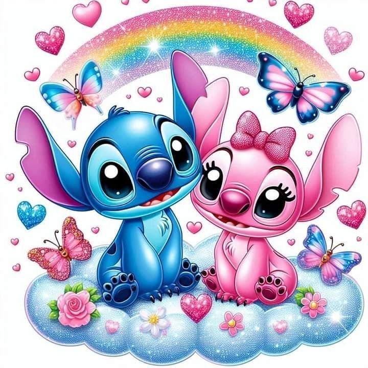 cute wallpapers Stitch and Angel 0049