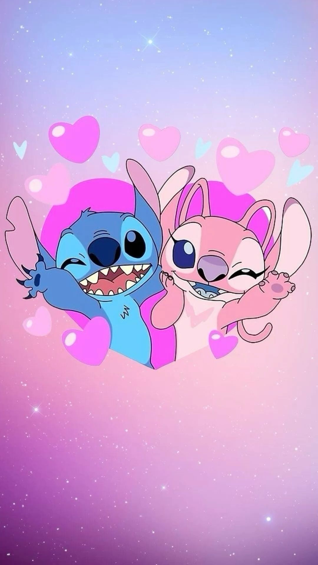 cute wallpapers Stitch and Angel 0052