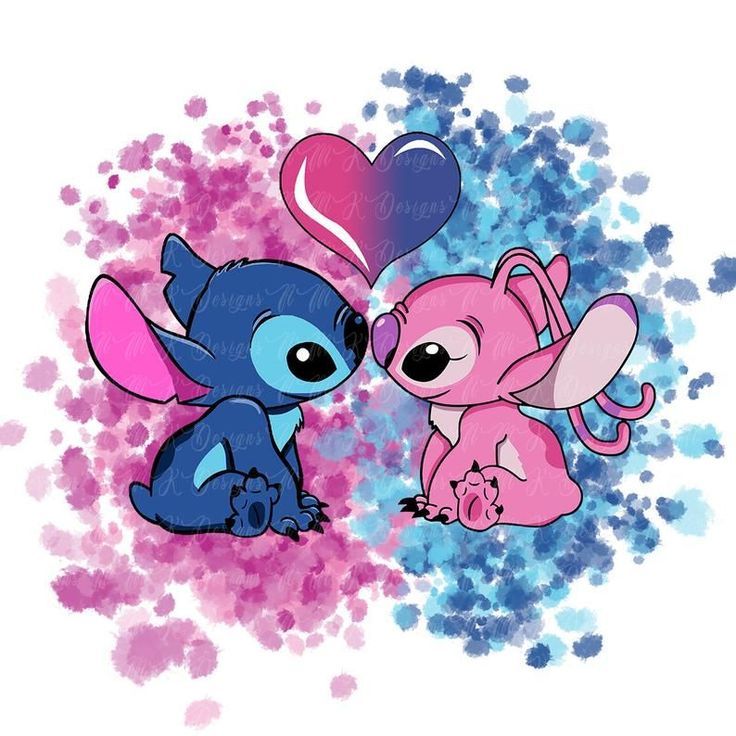 cute wallpapers Stitch and Angel 0054