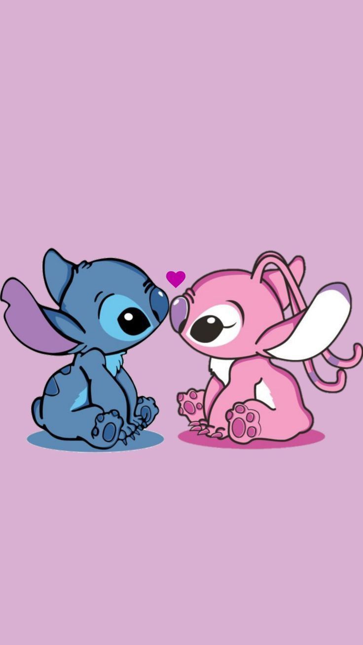 cute wallpapers Stitch and Angel 0055