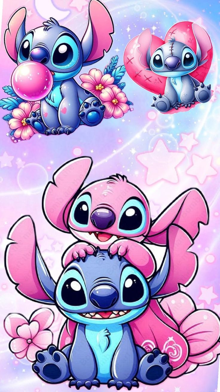 cute wallpapers Stitch and Angel 0057