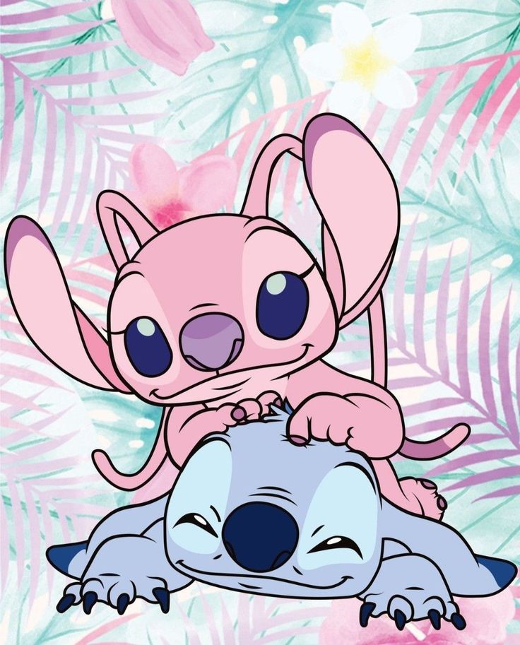 cute wallpapers Stitch and Angel 0061