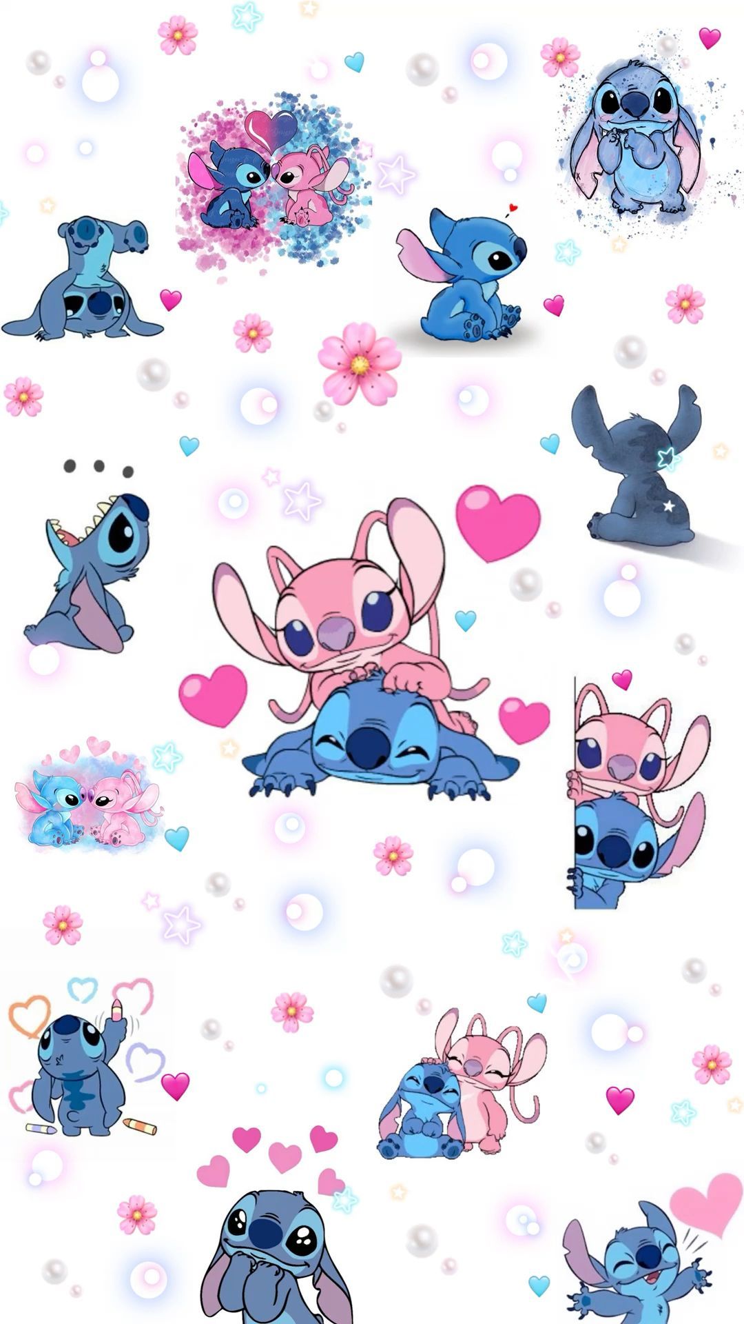 cute wallpapers Stitch and Angel 0067