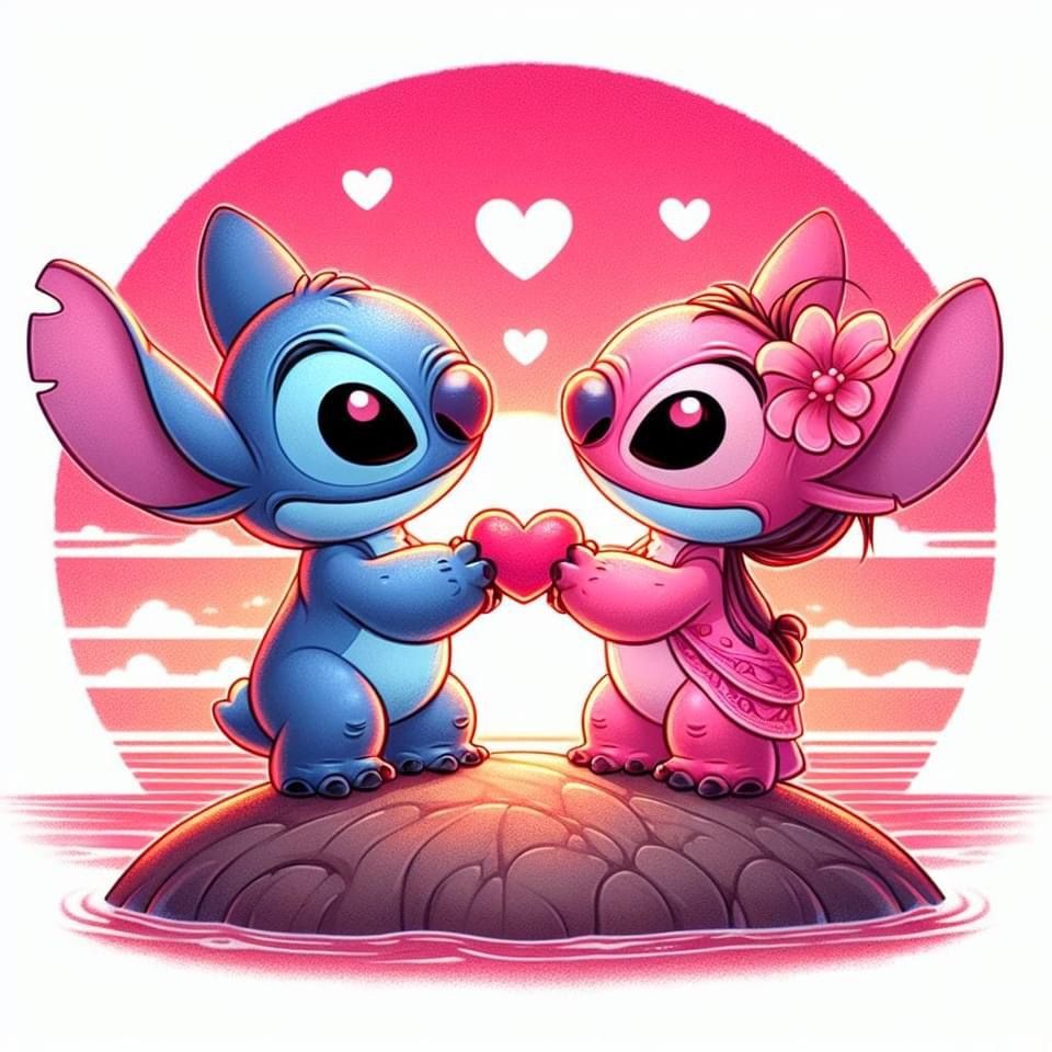 cute wallpapers Stitch and Angel 0075