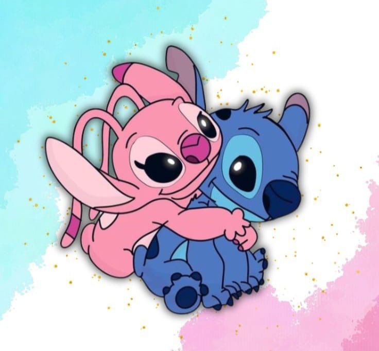 cute wallpapers Stitch and Angel 0076