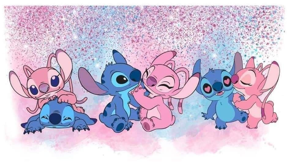 cute wallpapers Stitch and Angel 0077