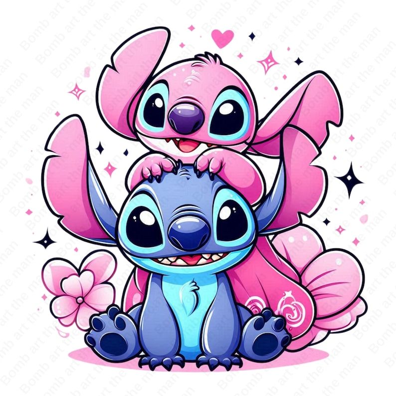 cute wallpapers Stitch and Angel 0083