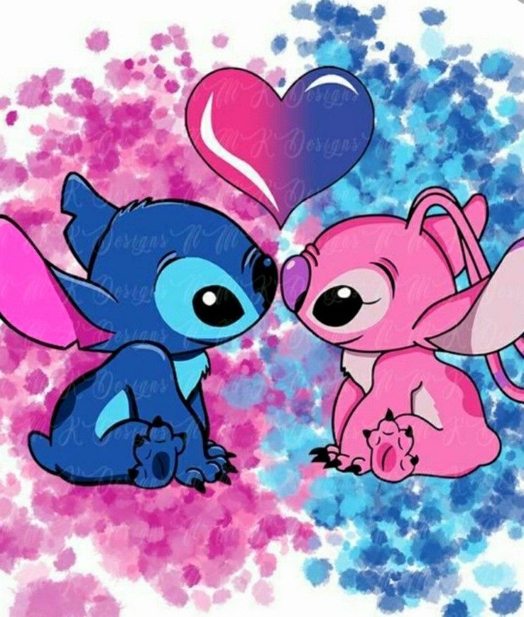 cute wallpapers Stitch and Angel 0084