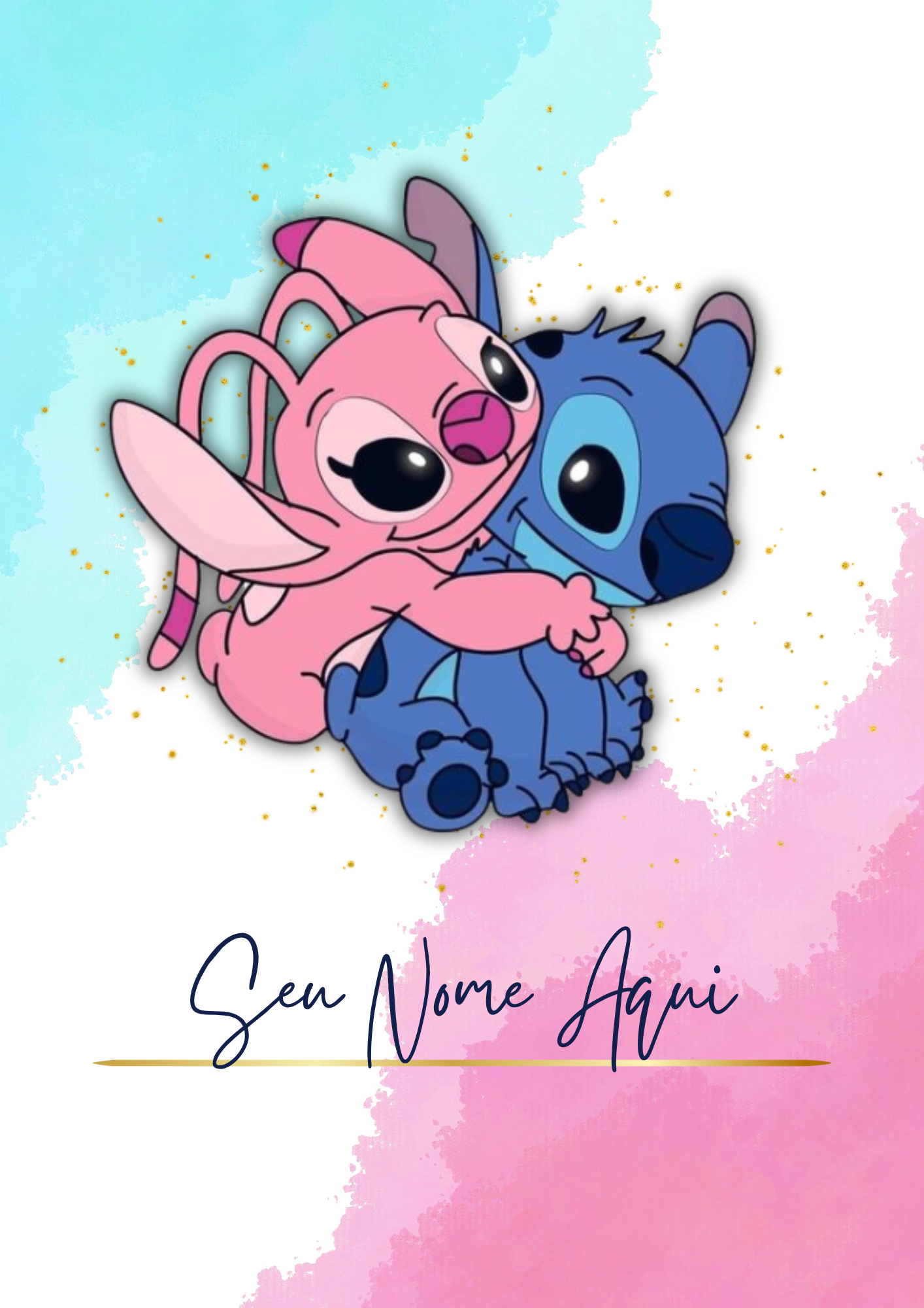 cute wallpapers Stitch and Angel 0087