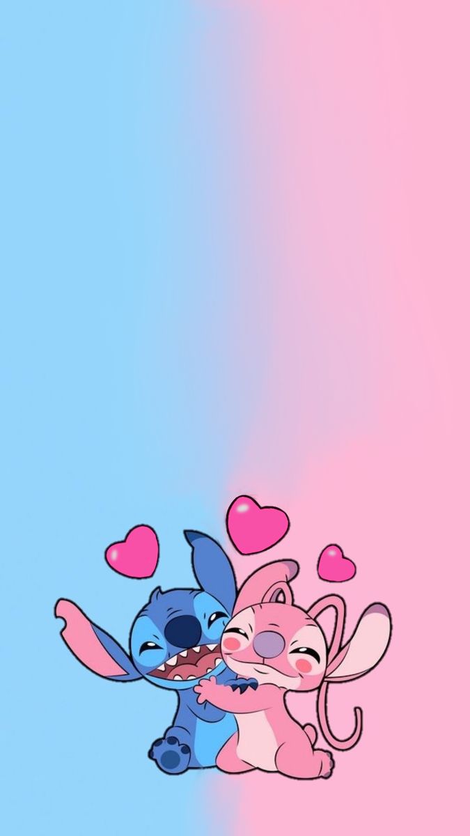 cute wallpapers Stitch and Angel 0088