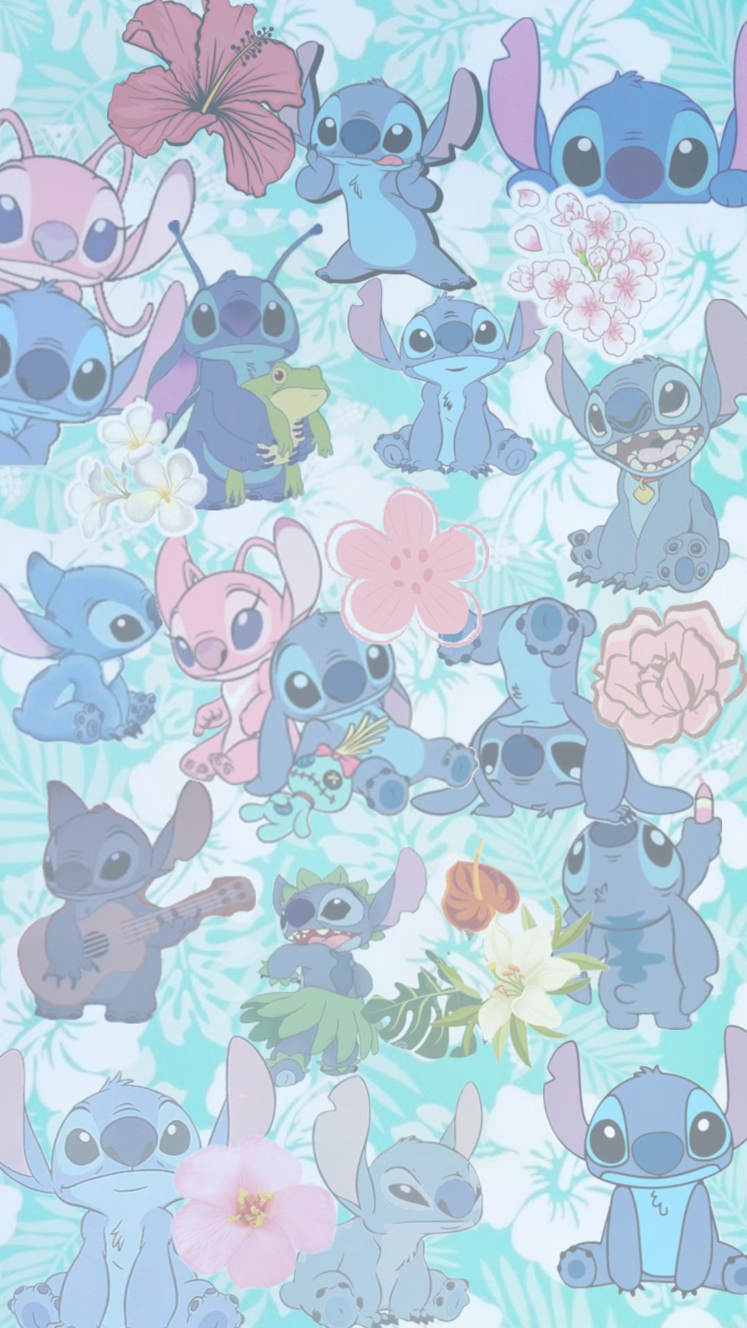 cute wallpapers Stitch and Angel 0090