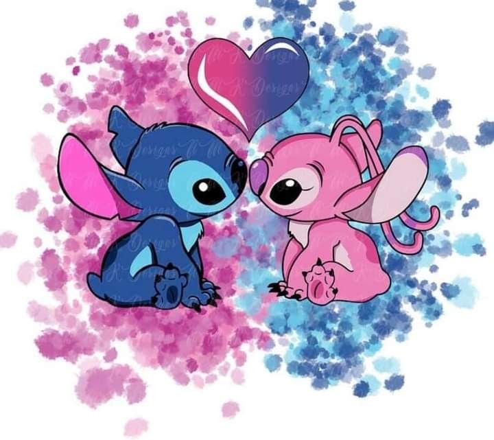 cute wallpapers Stitch and Angel 0096