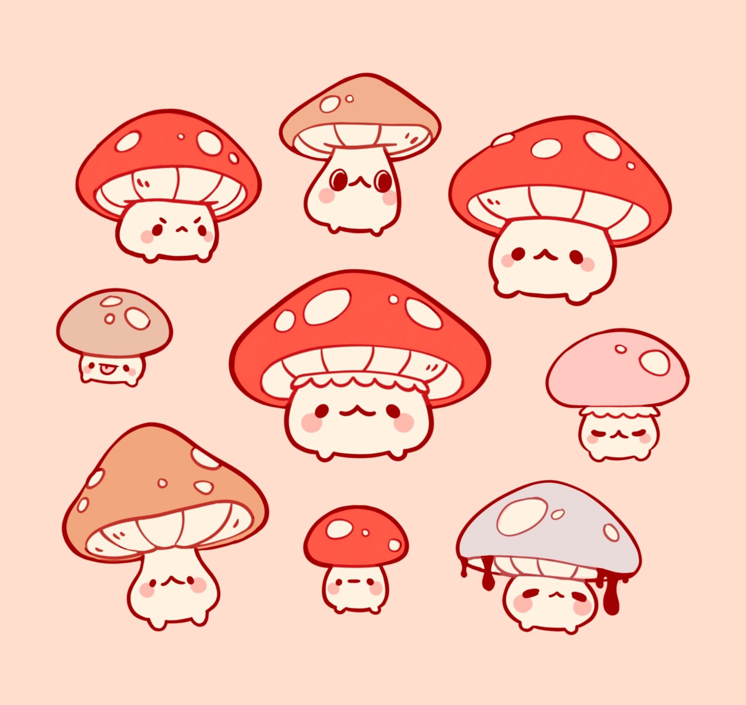 cute wallpapers with mushroom patterns