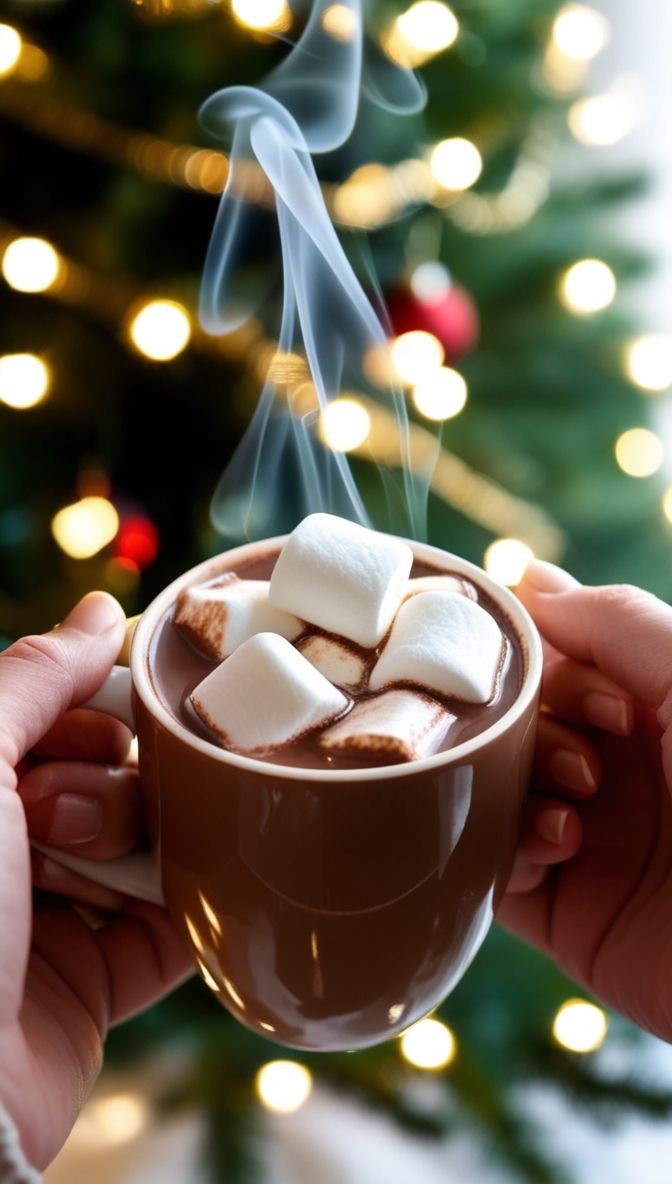 hot chocolate cute girly Christmas wallpapers 0010