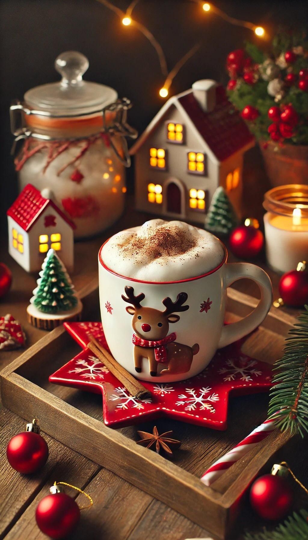 hot chocolate cute girly Christmas wallpapers 0013