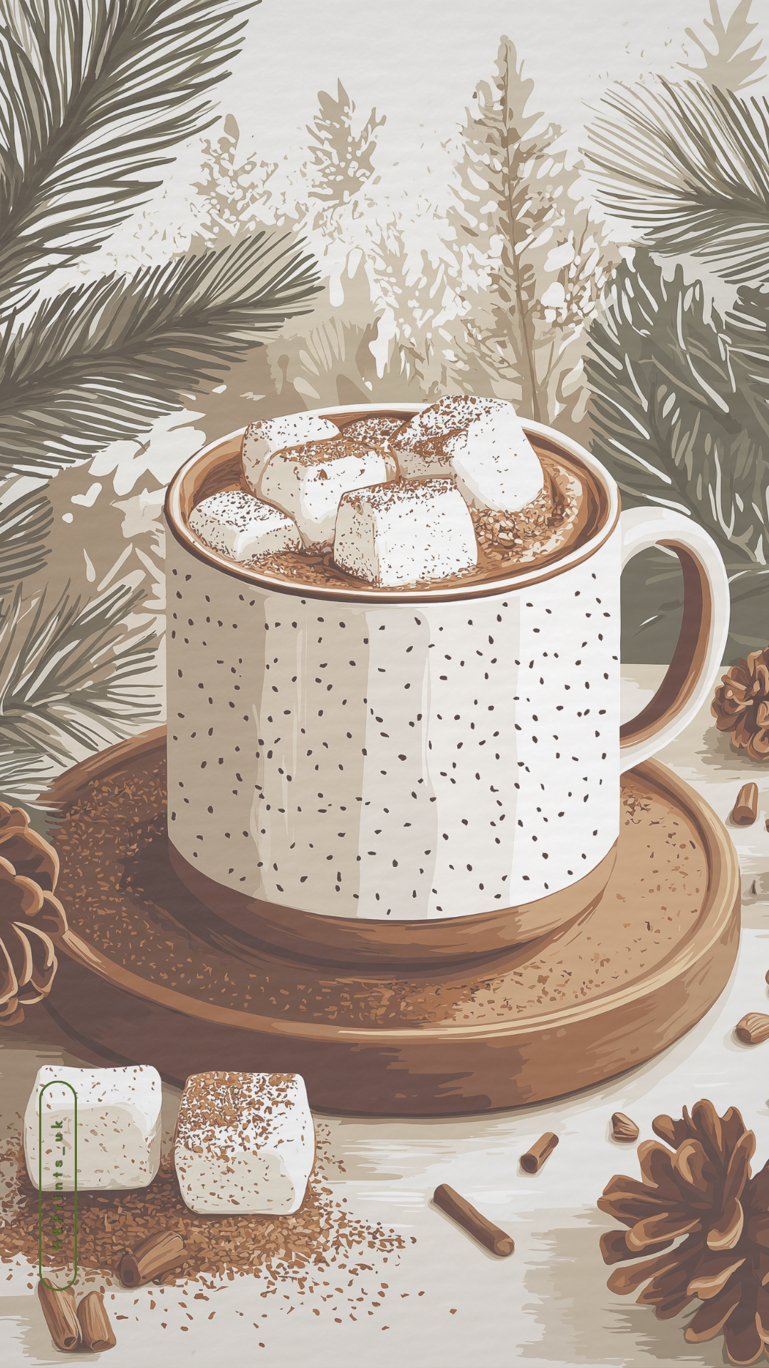 hot chocolate cute girly Christmas wallpapers 0015