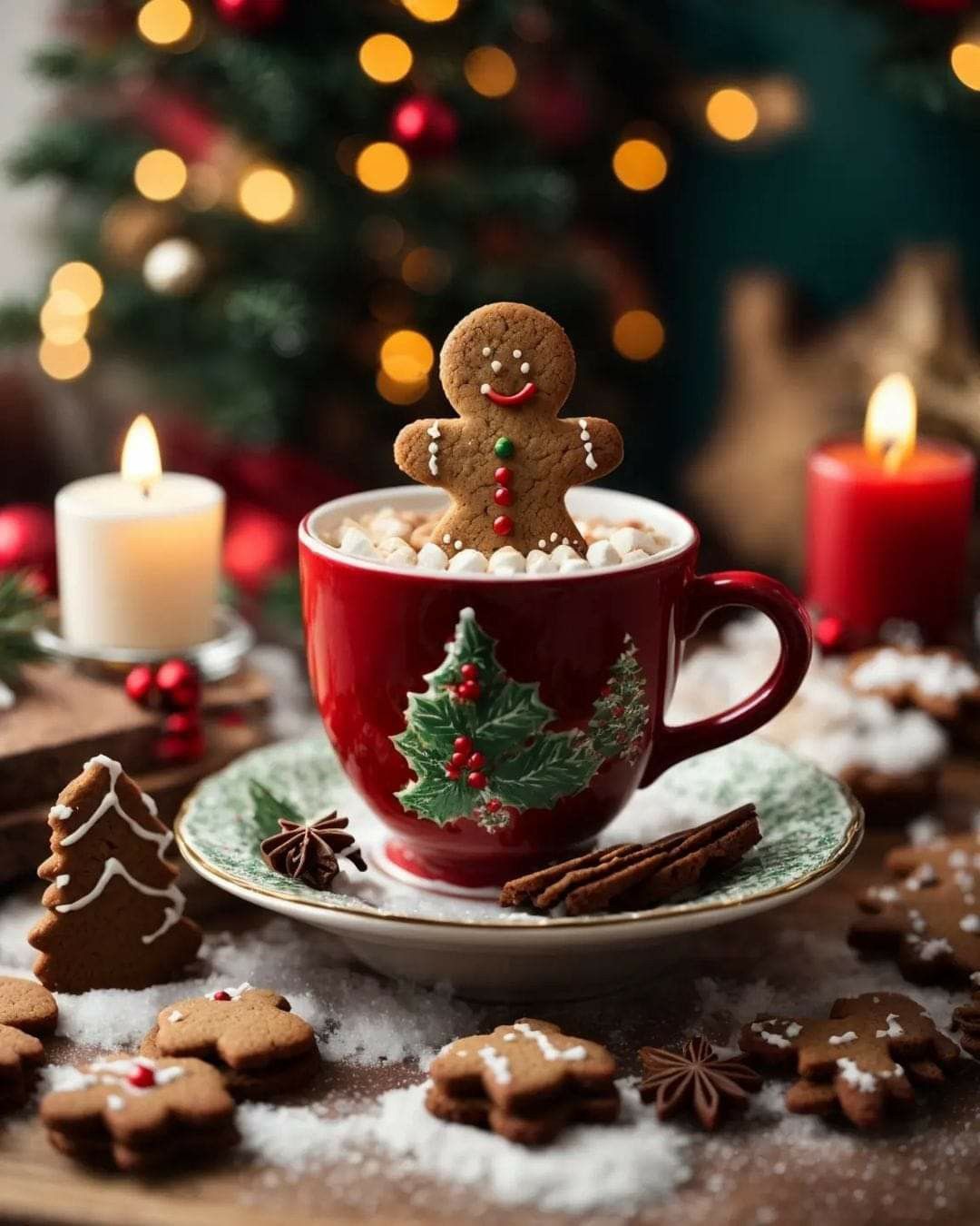 hot chocolate cute girly Christmas wallpapers 0017