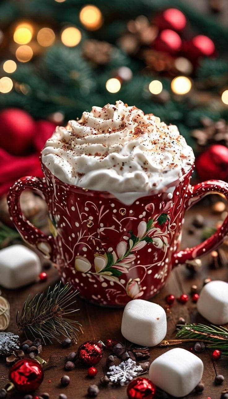 hot chocolate cute girly Christmas wallpapers 0021