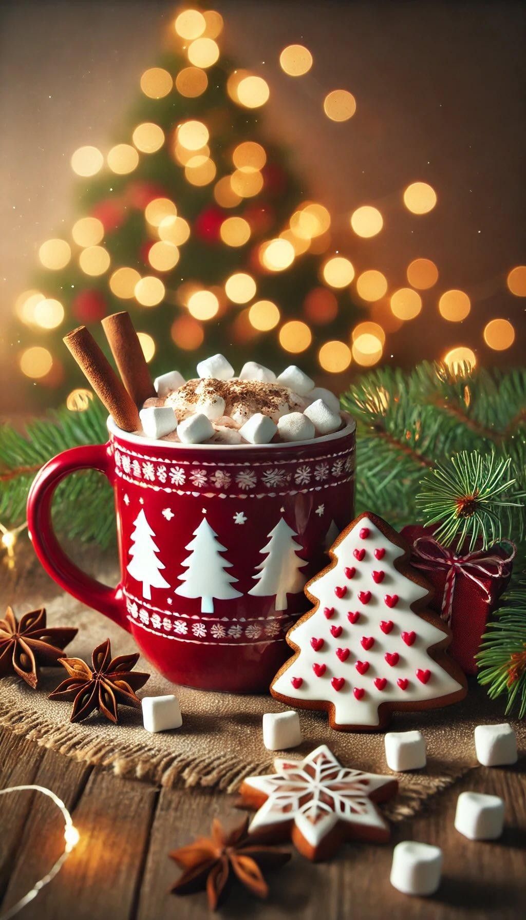 hot chocolate cute girly Christmas wallpapers 0031