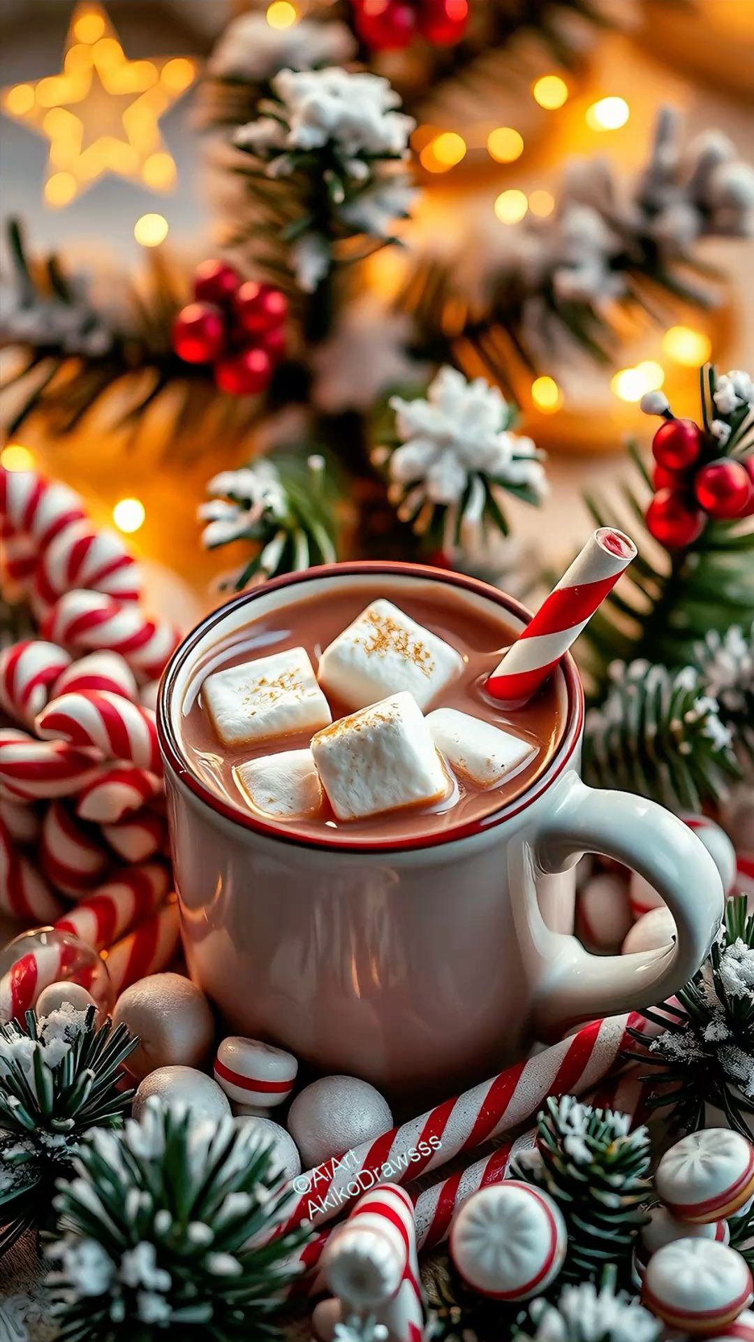 hot chocolate cute girly Christmas wallpapers 0049