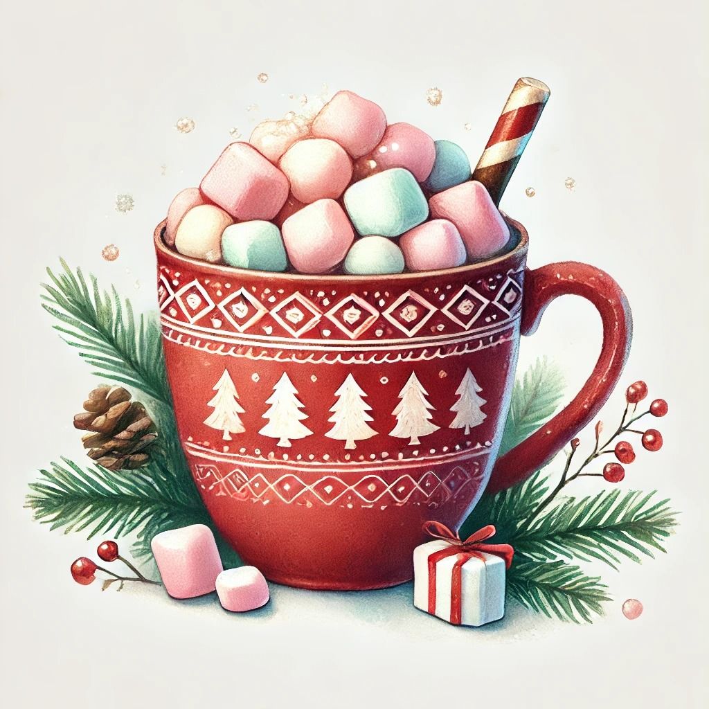 hot chocolate cute girly Christmas wallpapers 0057