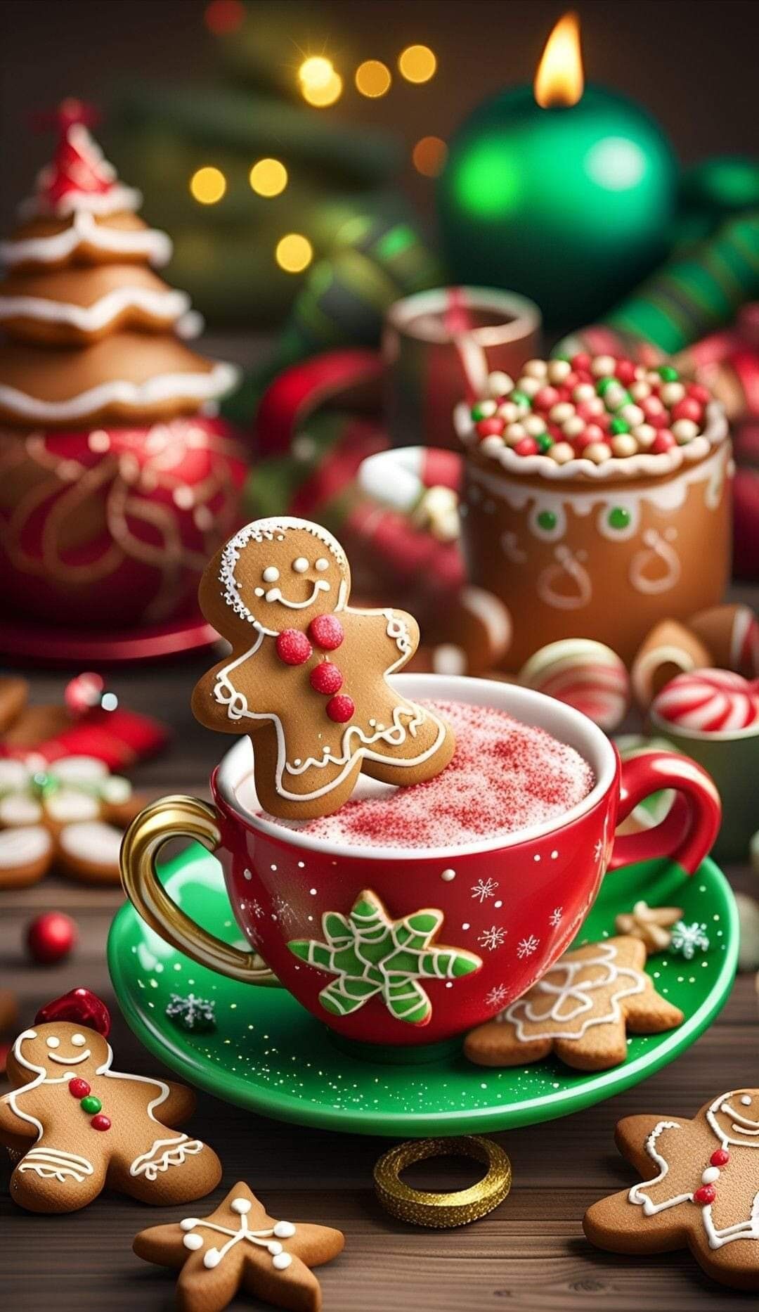 hot chocolate cute girly Christmas wallpapers 0059