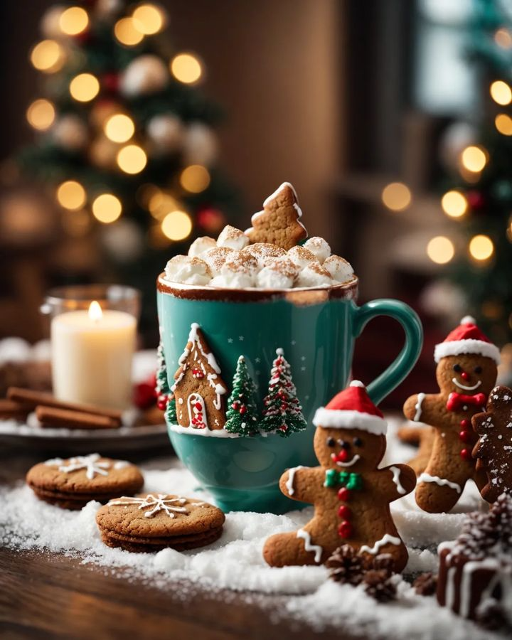 hot chocolate cute girly Christmas wallpapers 0061